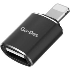 Go Des GD-CT056 Lightning Otg USB محول او تي جي مناسب لتوصيل جوال الأيفون عن طريق اليو اس بي بالفلاش مثلاً او الماوس أو الأجهزة الأخرى